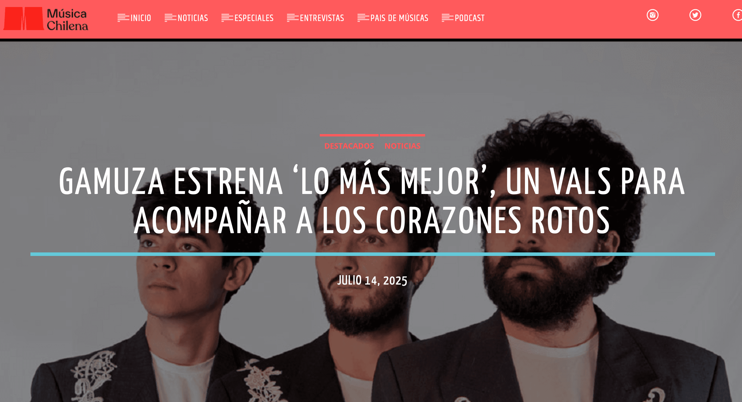 Gamuza estrena «Lo más mejor», un vals para acompañar a los corazones rotos