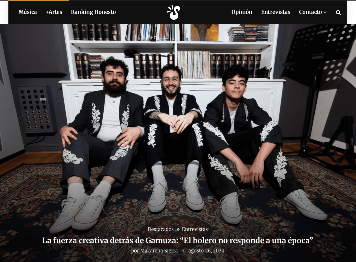 La fuerza creativa detrás de Gamuza: «El bolero no responde a una época»
